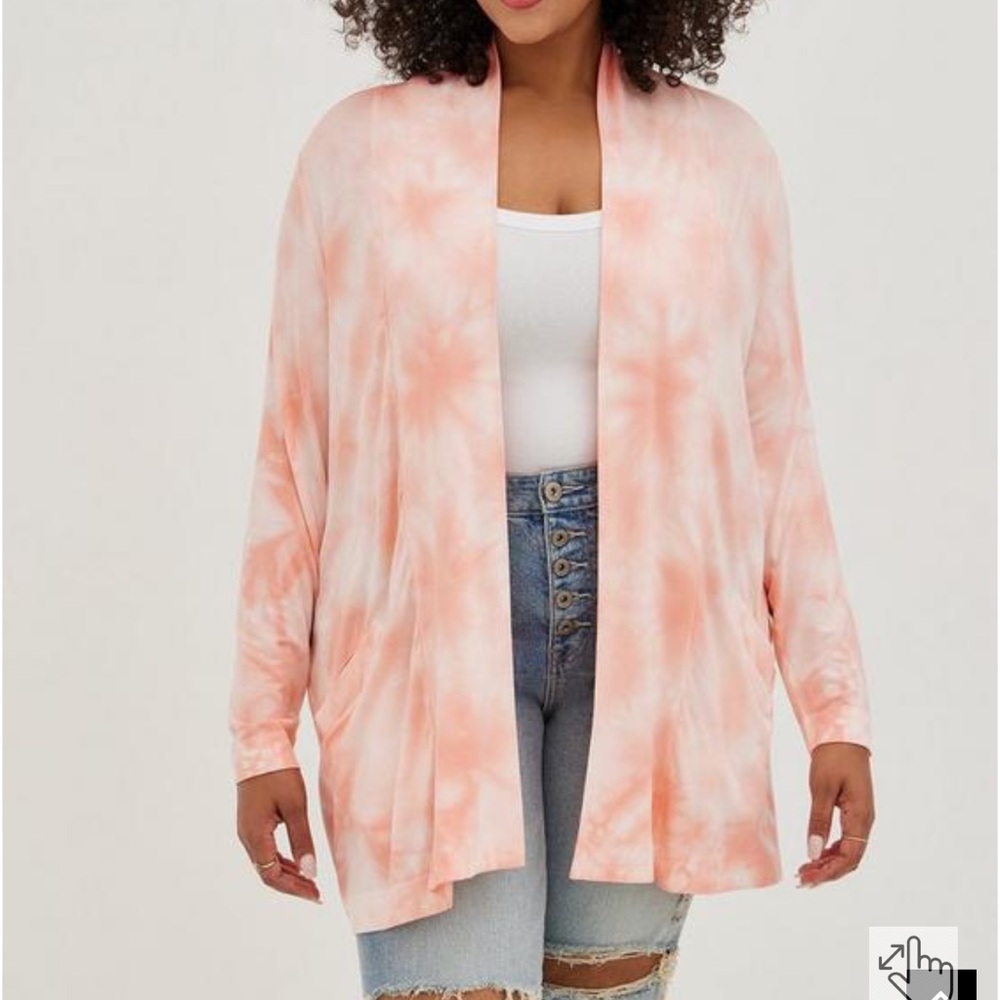 Torrid Super Soft Tie Dyed Cardigan Straight Front